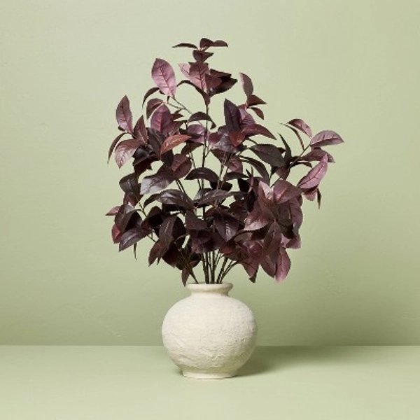 26" Black Plum Leaf Artificial Fall Arrangement - Hearth & Hand™ with Magnolia