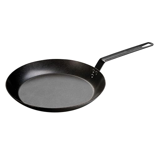 Lodge Pre-Seasoned Carbon Steel Skillet - Use in the Oven, on the Stove, on the Grill, or Over a Campfire - 12 Inch - 12 Inch