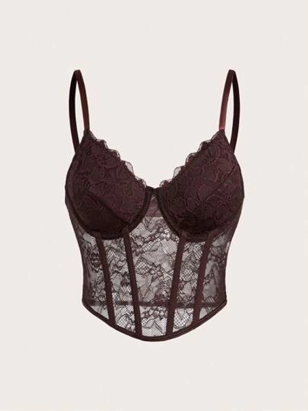 Sweetina Lace Cami Black Corset Top, Multipurpose & Practical