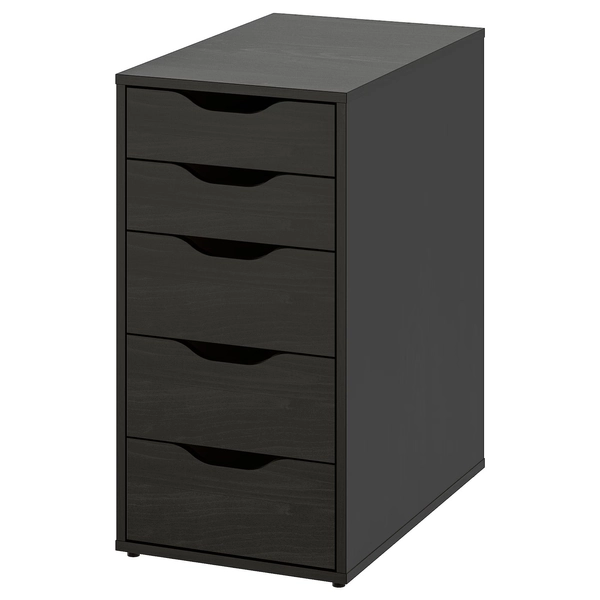 ALEX Drawer unit - black-brown 14 1/8x27 1/2 "