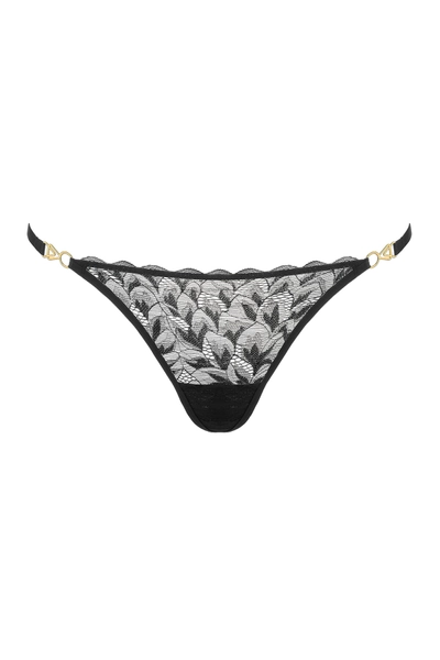 Thalassa Floral Lace Thong Black