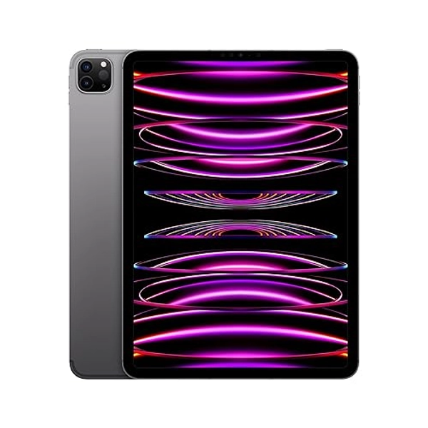 Apple iPad Pro 11-inch (4th Generation): with M2 chip, Liquid Retina Display, 128GB, Wi-Fi 6E + 5G Cellular, 12MP front/12MP and 10MP Back Cameras, Face ID, All-Day Battery Life – Space Gray