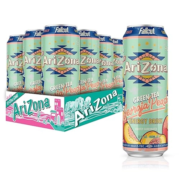 AriZona x Fallout Georgia Peach Green Tea - 234mg Natural Caffeine per Can