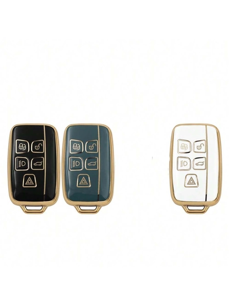 1pc 5 Buttons Soft TPU Golden Side Full Key Case Cover For Land Rover For Range Rover For Evoque For Sport LR4 LR2 Full Protector Shell Accessories