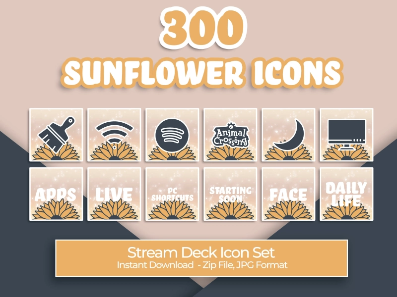 Sunflower Icons - 300 Stream Deck Icons | Streamers, Streaming, Twitch