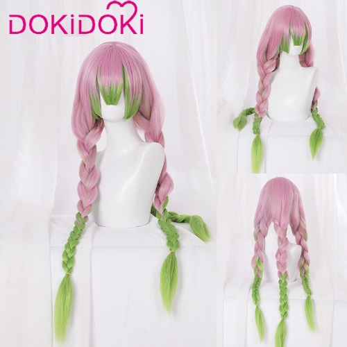 【In Stock】DokiDoki  Anime Cosplay Wig Kanroj Mitsuri Hair Women Long Pink&Green Hair Halloween | Default Title