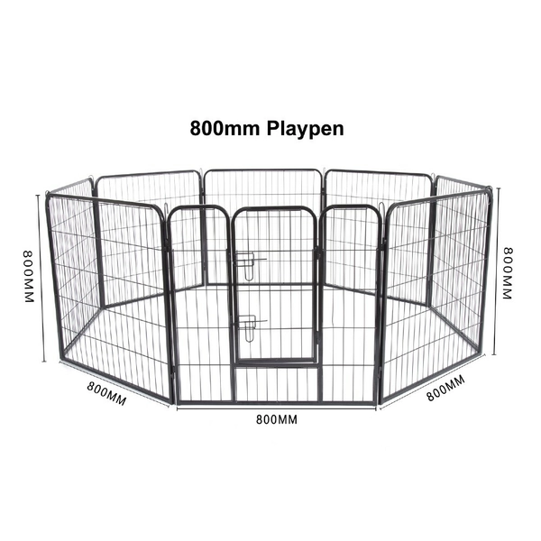 8 Panel Heavy Duty Metal Fence Enclosure 80cm