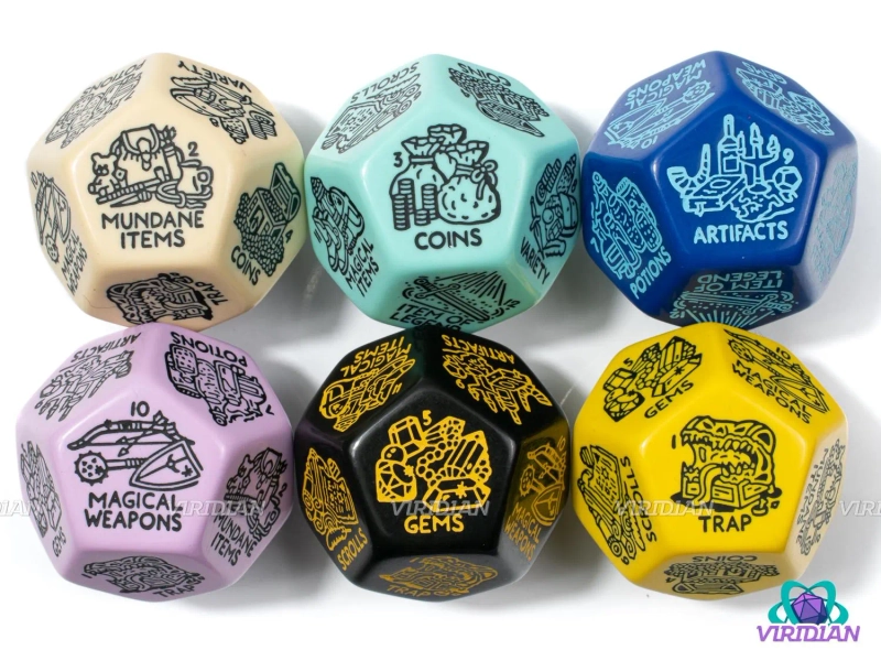 Treasure Generator Die | Random D&D Loot/Reward Trove Dice, 30mm | Giant Acrylic D12 (1)