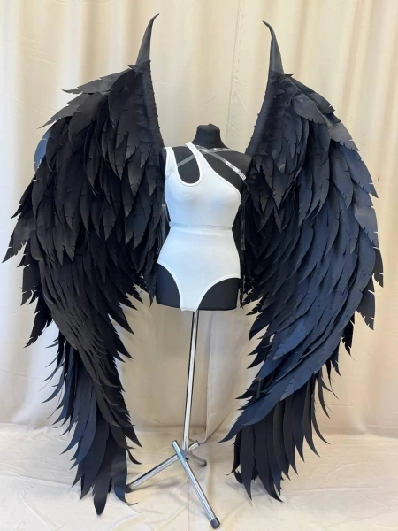 Dark cupid wings, wings for cosplay, angel wings with horns, demon wings, black angel wings, wings for photoshoot, Halloween cosplay costume