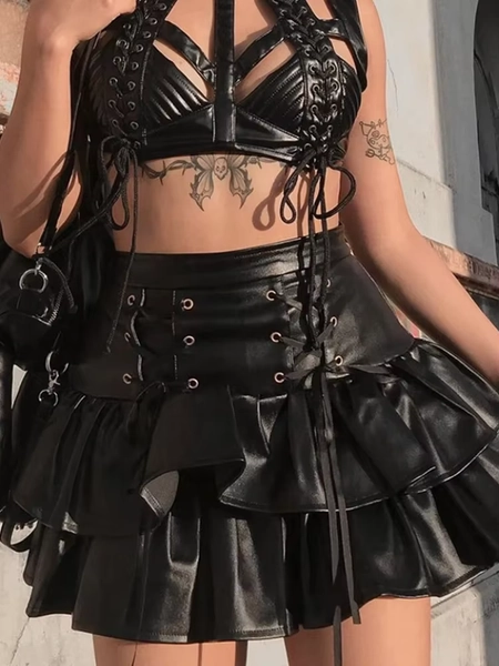 DemoRave Punk Gothic Rock Frauen Mall Grunge Y2k E-mädchen Hohe Taille Spitze-up Korsett Kuchen Rock Mode streetwear Elegante Clubwear - AliExpress