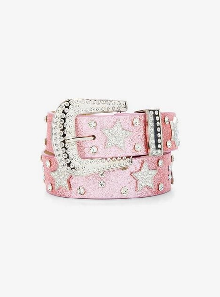 Pink Glitter Star Bling Belt | Hot Topic