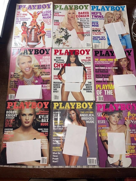 PLAYBOY MAGAZINE Lot Of 9 WWF CHYNA Anna Nicole Smith Collage Girls Magazines