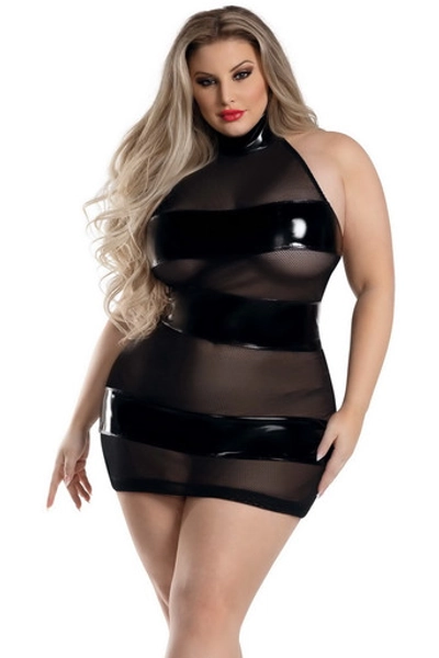 Plus Size Black Cinta Banded Bodycon Dress