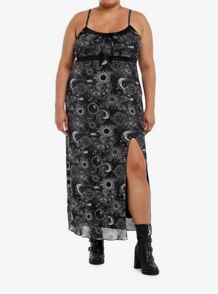 Cosmic Aura Celestial Slit Maxi Dress Plus Size | Hot Topic