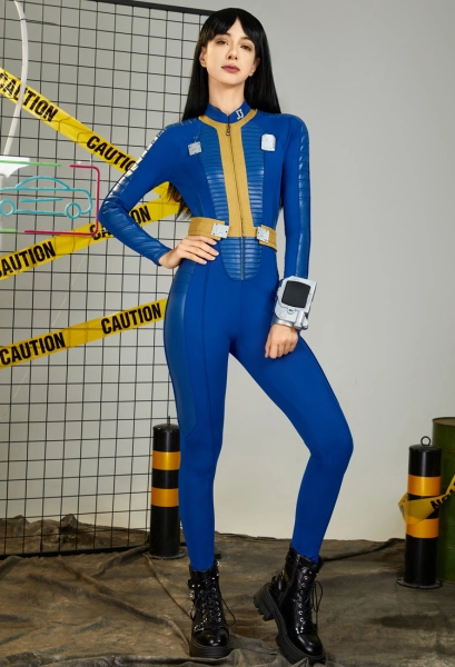 Fallout Cosplay Costume 33 Vault Blue Jumpsuit