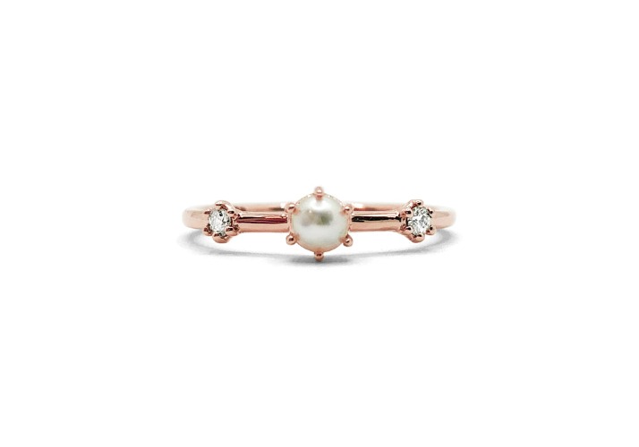 Toute délicate | Or rose / 14K / Diamants naturels