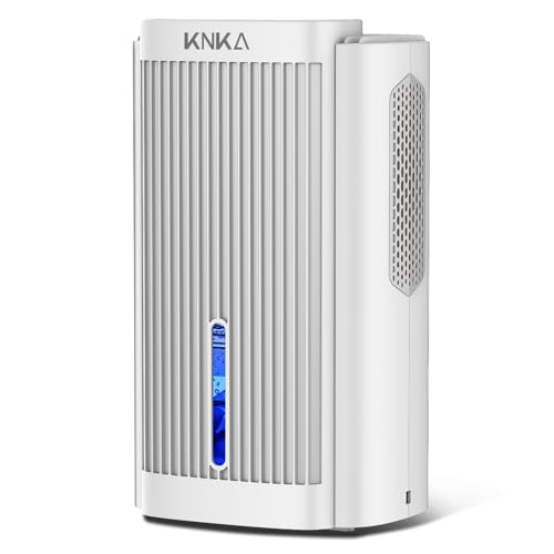 KNKA Dehumidifier,95 OZ Water Tank, (950 sq. ft) Dehumidifier for Basement, Bedroom,Bathroom, RV,Closet with Auto Shut Off, Sleep Mode,7 Colors LED Light, Dehumidifiers for Home (White） - White