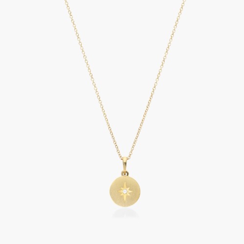 14K Yellow Gold Diamond Starburst Necklace