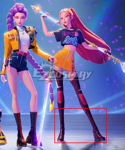 Kpop Demon Hunters Mira Black Shoes Cosplay Boots