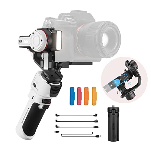 Zhiyun Crane M3 Gimbal 3-Axis Handheld Stabilizer All in One Design for Mirrorless Cameras,Smartphone,Action Cameras For Gopro Hero 10/9/8 5/6/7 Sony A7M2,A7R2,A7M3 GX85 iPhone 13 12 Pro Max 11