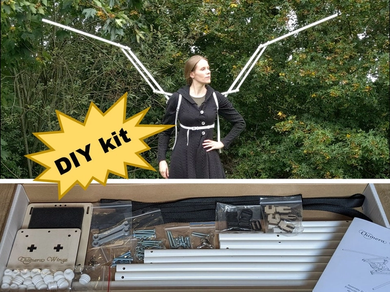 DIY kit Articulating Wing Frame Large 'Upwards' 240cm/7'10" lightweight for Cosplay, Costumes, Angel, Dragon, Demon, Mechanical Wings