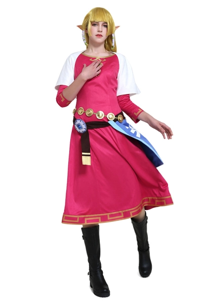 The Legend of Zelda Skyward Sword Princess Zelda Cosplay Costume Dress