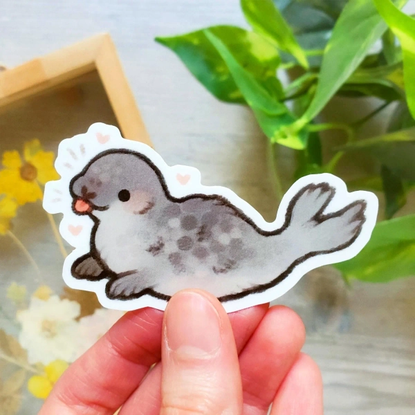 Silly Seal Sticker, Cute Vinyl Animal Sticker for Water Bottles, Laptops & Notebooks, Best Friend Gifts under 5