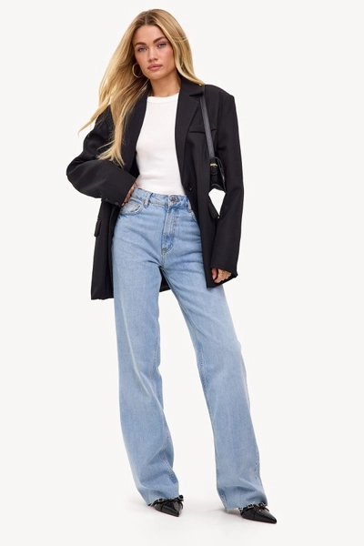 The straight fit ruffle - blue