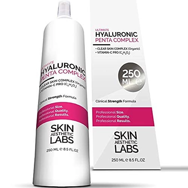 250 ml Hyaluronsäure Serum Konzentrat TESTSIEGER • 5-fach Hyaluron • Klinik-Größe • Anti Aging Gel mit Vitamin C Pro • Clear Skin Complex • Hypoallergen • Made in Germany