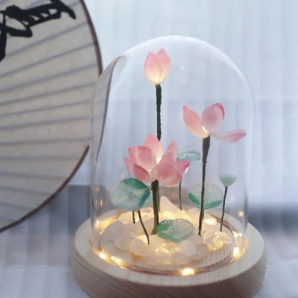 LED Lotus Night Light Lamp with Elegant Floral Design