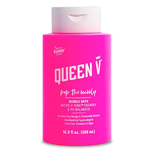Queen V® Pop The Bubbly - Bubble Bath 16.9 oz, pH Balanced, Microbiome Friendly, Free from Parabens, for a Relaxing soak in The tub.