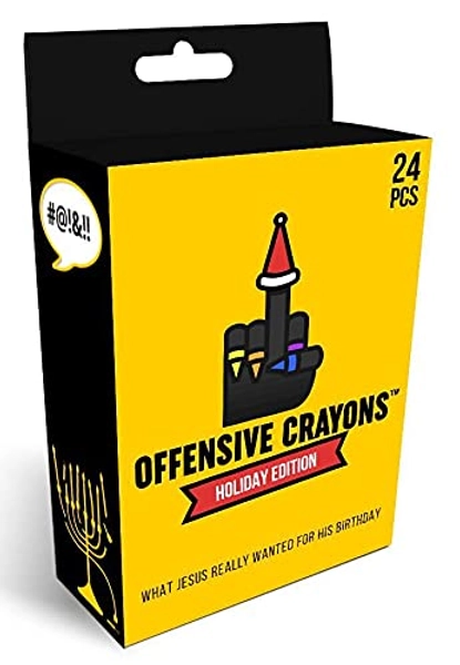 Adult offensive crayons, a funny gag gift for adult coloring (Holiday edition)