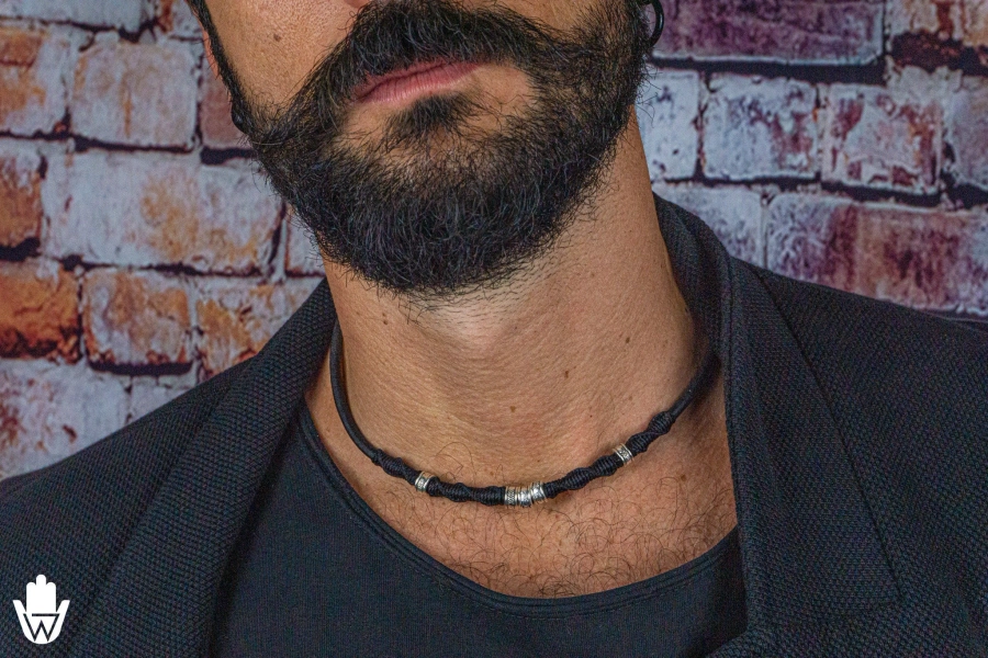 Mens Black Leather Choker Necklace- Stainless Steel Closure Choker- Minimalist Handmade Choker Collar- Authentic Leather Choker For Men