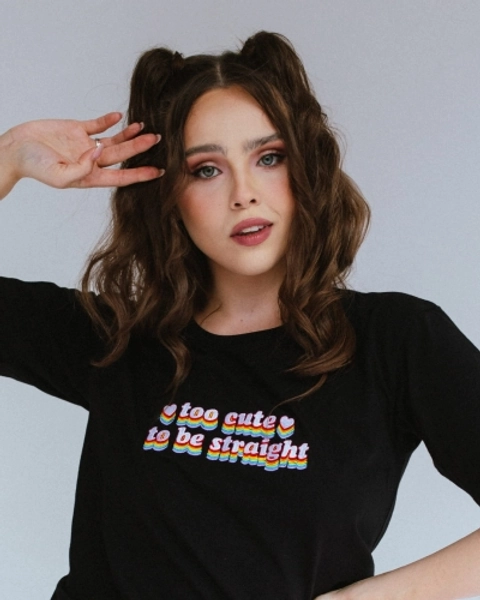 Czarny t-shirt SASHA "Too cute..."