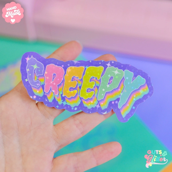 Pastel Creepy Halloween Holographic Sticker