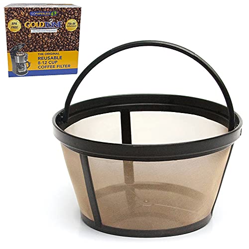 GOLDTONE Reusable 8-12 Cup Basket Coffee Filter fits Black and Decker Makers and Brewers, Replaces your Paper Coffee Filters, BPA-Free - Basket