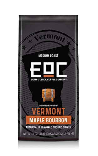 Eight O'Clock Coffee Flavors of America Vermont Maple Bourbon, 11-Ounce, Ground Coffee, Robust Maple, Caramel & Bourbon - Vermont Maple Bourbon - Coffee
