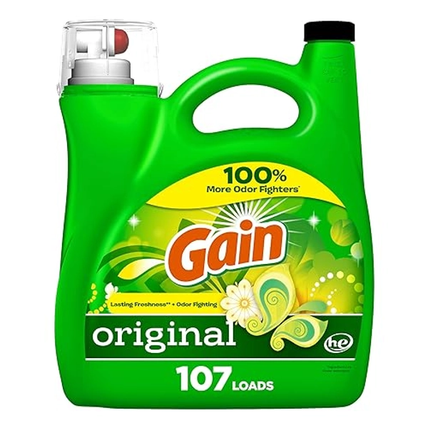 Gain Liquid Laundry Detergent, Original Scent, Freshness + Odour Fighting, Laundry Detergent Liquid Soap, 107 loads, 4.5L