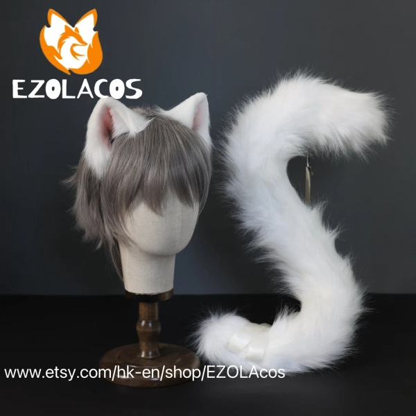 Handmade Luxury Realsitic White Cat Ear and Tail Cosplay,furry Cute Kitten Ear and Tail,neko Ear Headband,plush Cat Tail,halloween Cosplay - Etsy Australia