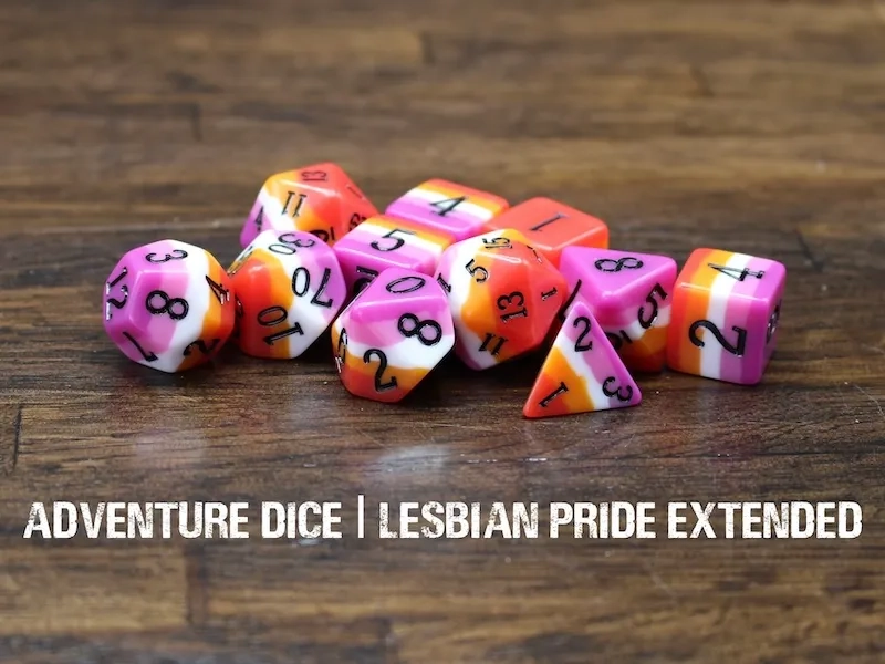 Adventure Dice - Lesbian Pride dice set