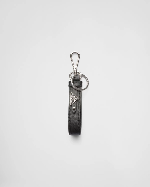 Saffiano leather keychain