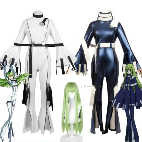 IN STOCK XS-2XL CC Cosplay Jumpsuits Code Geasss Costume Wigs White /black Straitjacket Halloween Party Outfits for Women - AliExpress 200000532