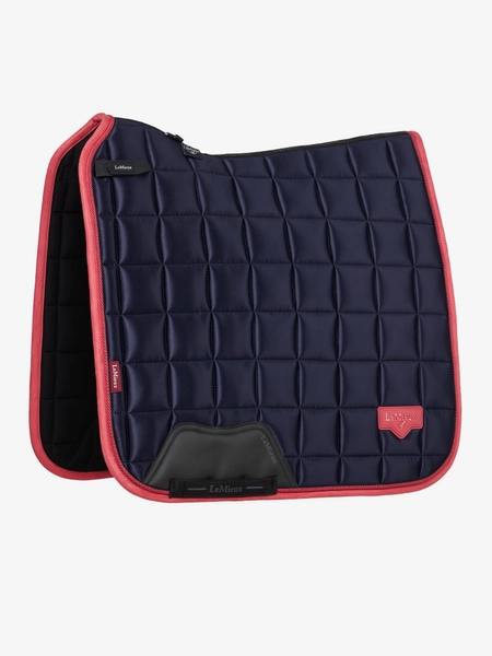 Loire Classic Dressage Square Navy/Cranberry Saddle Pads