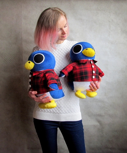 Roald Animal Crossing plush figure Roald jock penguin villager in Animal Crossing Custom plush Handmade Decorative plush figurine Roald