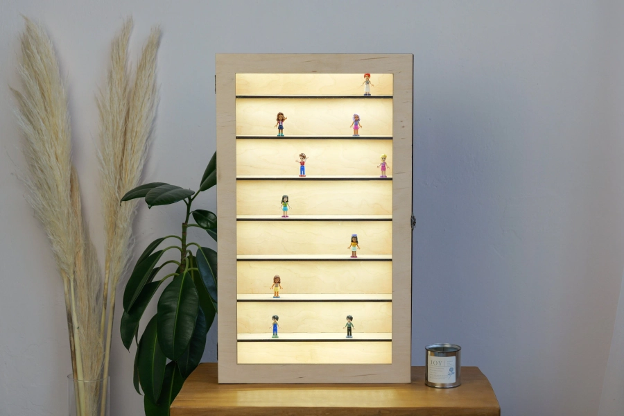 Led Display Case, Wood display case, Display shelves for wall, Wood display case, Display case for figures, Display for collectibles
