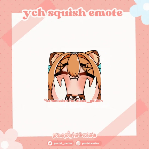 ✿ squish animated emote - ych by cerise 🍒 (@pastelcerise)