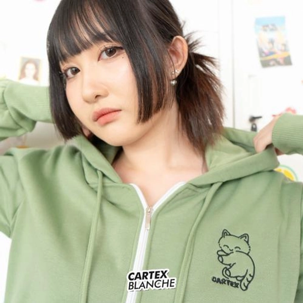 CARTEXBLANCHE Sleepy Cat Jaket Hoodie Zipper (Bordir) Pria & Wanita Size M-XXL - ABU MUDA, M di CARTEXBLANCHE | Tokopedia