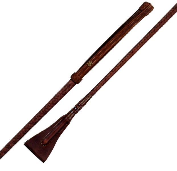 Döbert Reitstock mit Leder umflochten, dunkelbraun