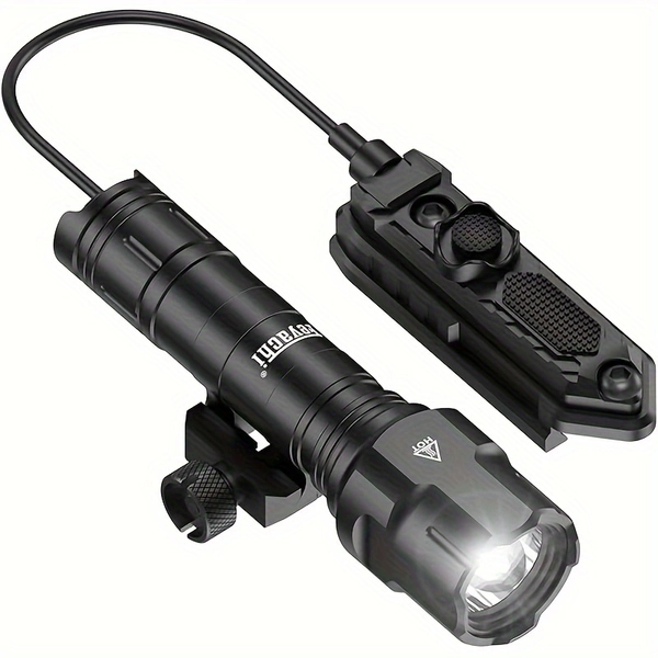 Feyachi WL25 Tactical Flashlight - 1200 Lumens, Matte Black LED Weapon Light with Picatinny Mount, 3 Modes (High/Low/Strobe), Durable Aluminum Alloy, Perfect for Outdoor, Hunting & Tactical Use, Tactical LED Flashlight
