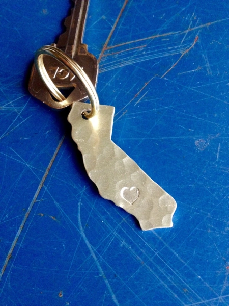 California keychain, I left my heart in California